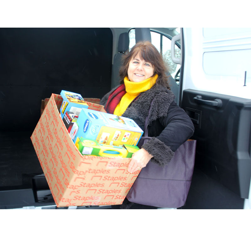 Diane McClure Helping with 2019 Toy Drive Delivery